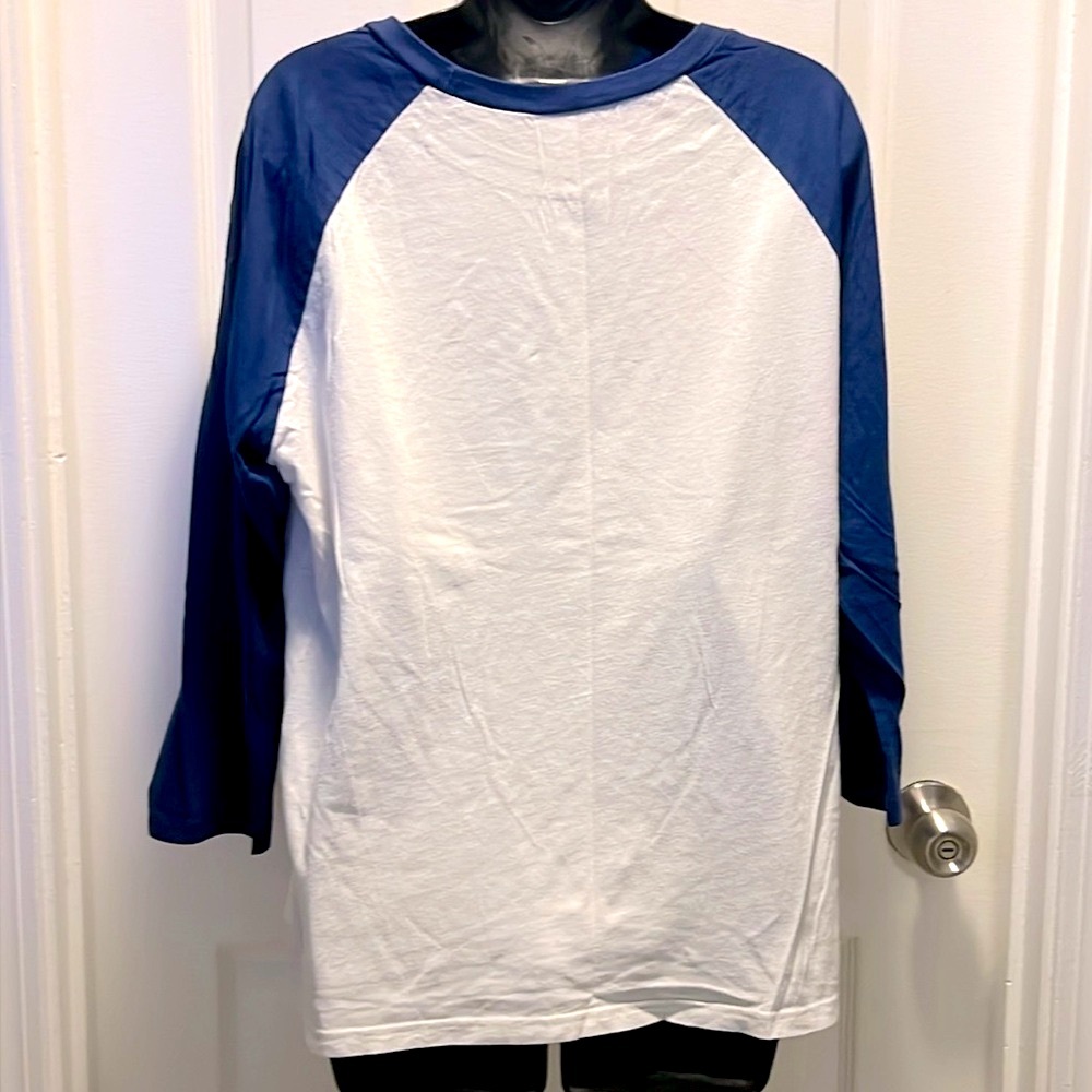 SPORTIQE 🎸 DISTRESSED WHITE/BLUE COTTON NASHVILLE BASEBALL TSHIRT Women XXL 2X - Picture 2 of 12